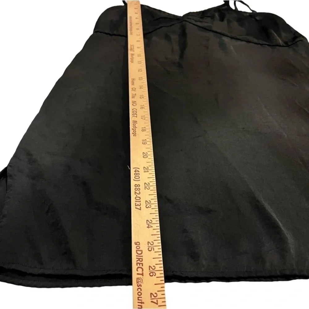 Free People Intimately Black Slip Dress Size Small Satin Spaghetti Straps LBD